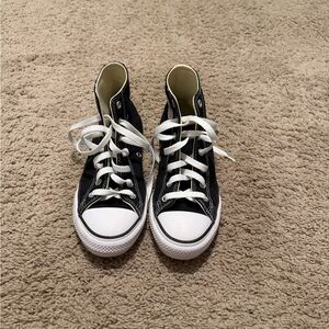 Kids' Black and White High-Top Sneakers